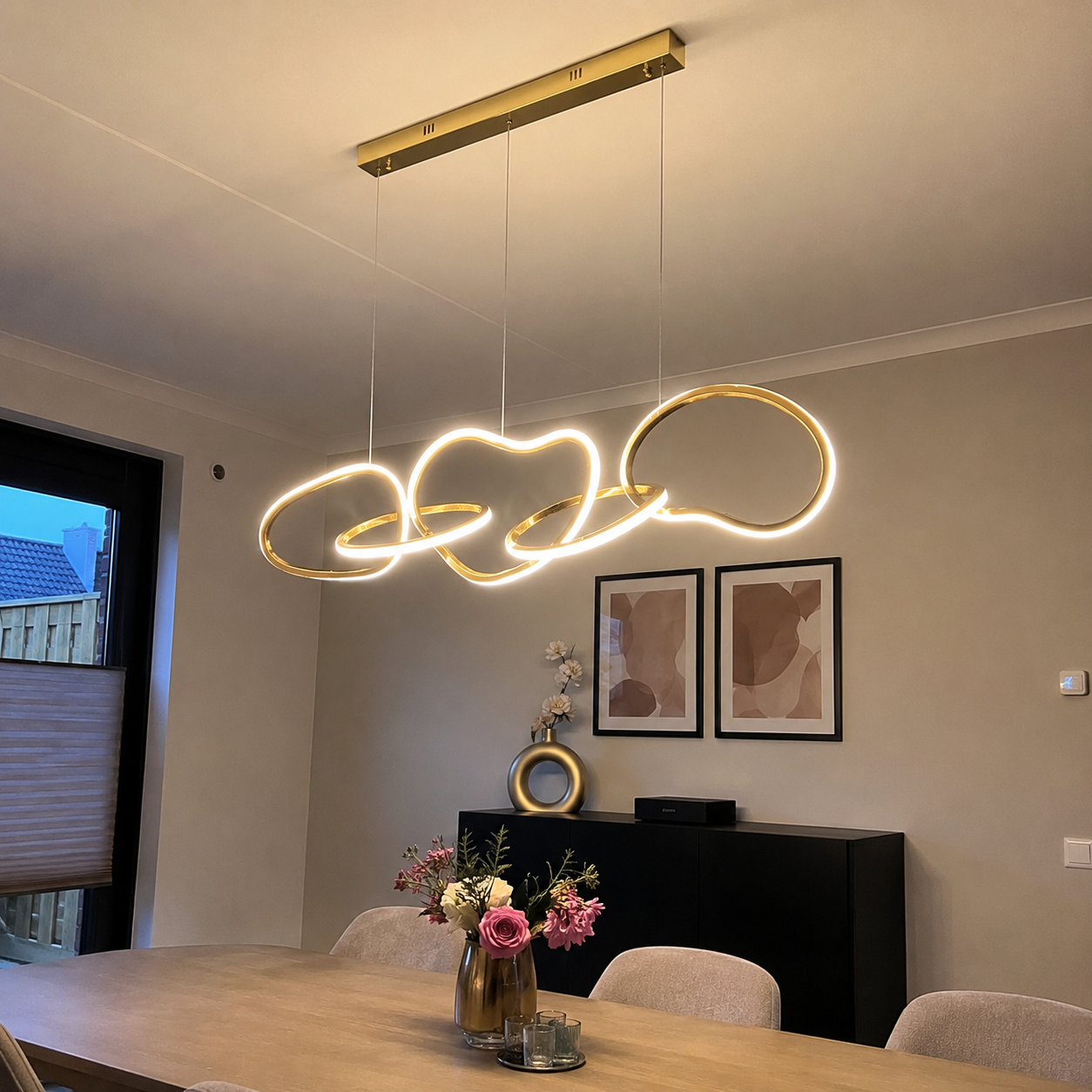 AURELIUS - Goldring Esszimmer Pendelleuchte - Modernes LED