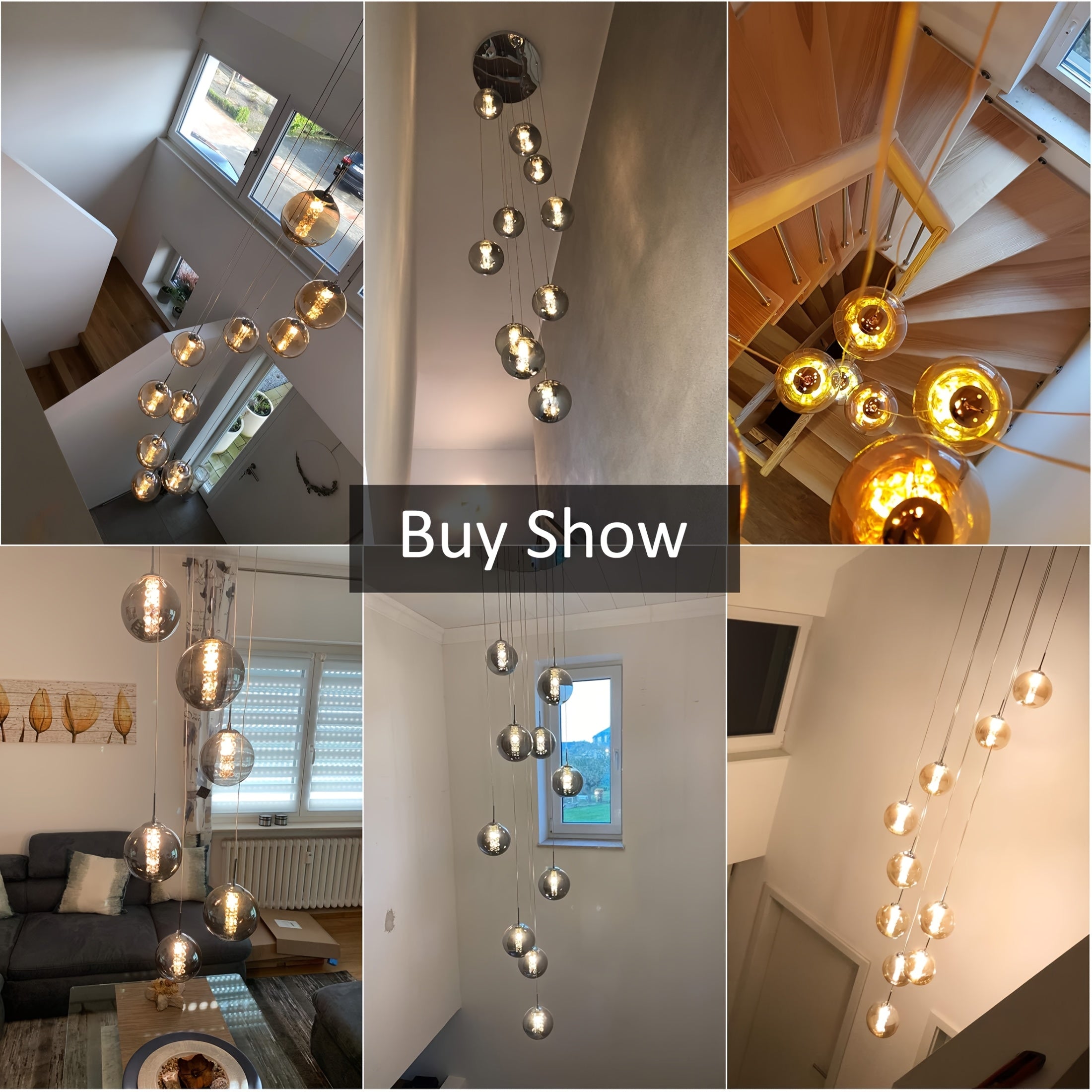 Moderne Glas-Pendelleuchte – Höhenverstellbarer Esstisch-Kronleuchter