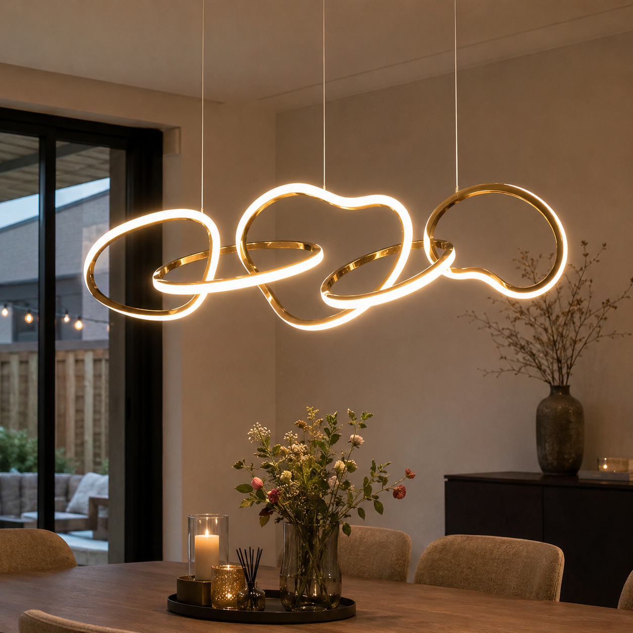 AURELIUS - Goldring Esszimmer Pendelleuchte - Modernes LED