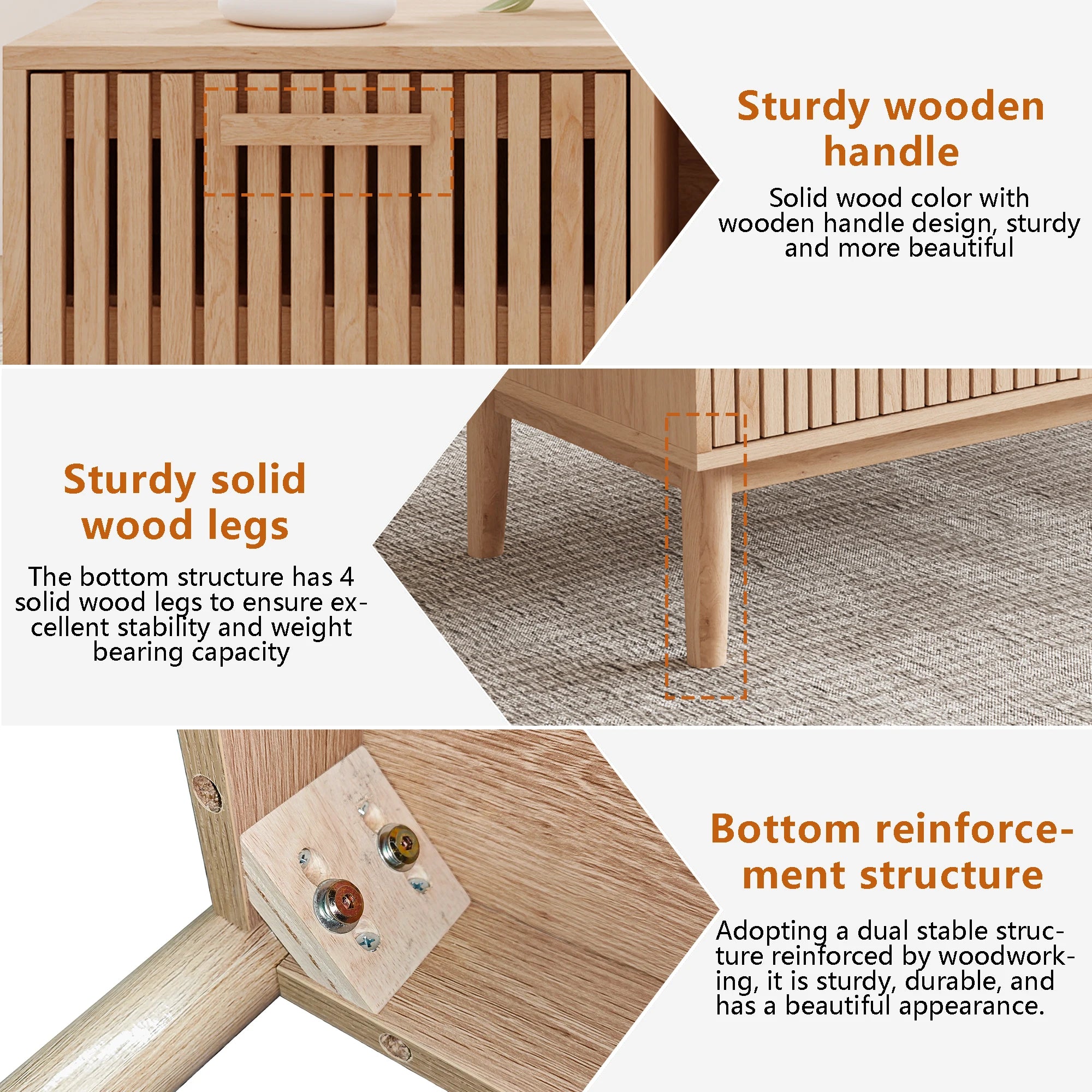 Salontafel van massief hout - Natuurlijke lage bijzettafel voor de woonkamer