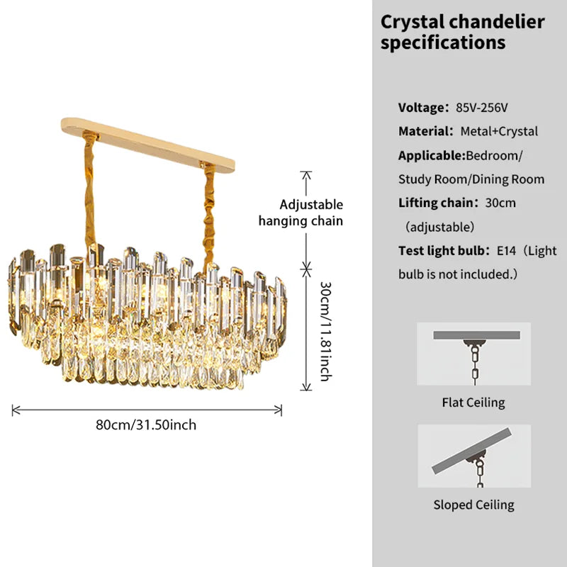 Luxe K9 Kristallen Kroonluchter – Goud Ronde LED Plafondlamp