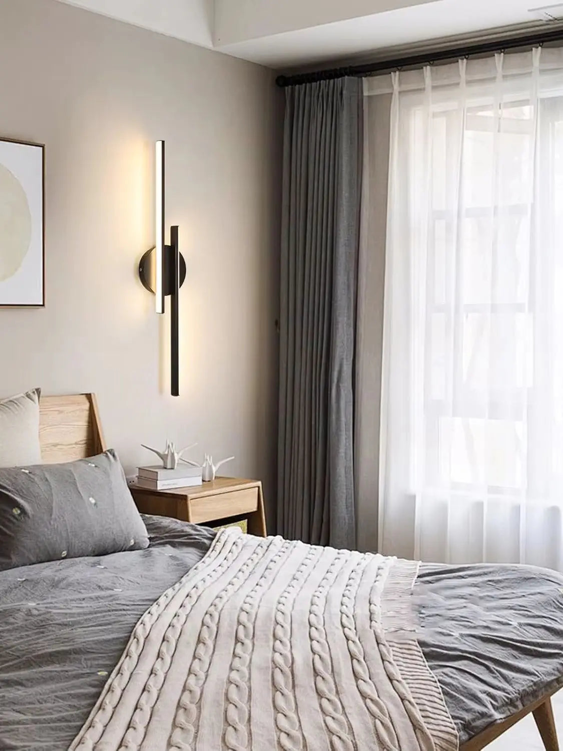 LED Wandlamp 24W Modern – Warm Wit 3000K | Zwarte Aluminium Wandlamp