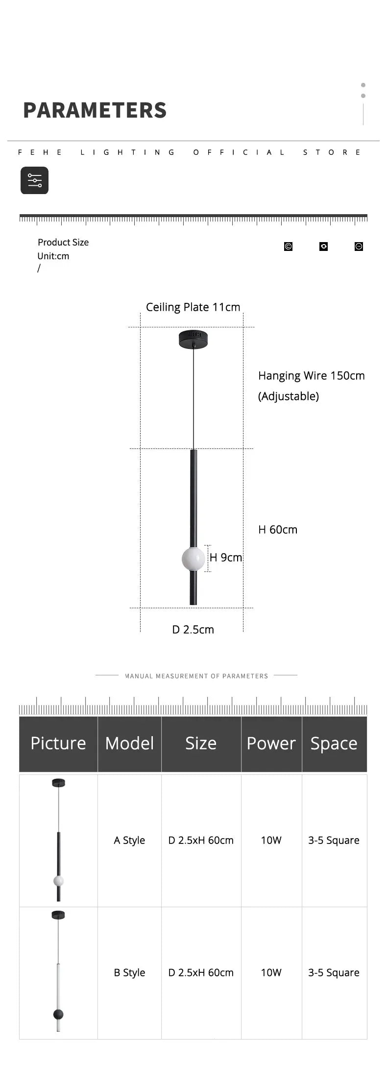 Minimalistische hanglamp naast het bed - moderne LED-lamp met één kop
