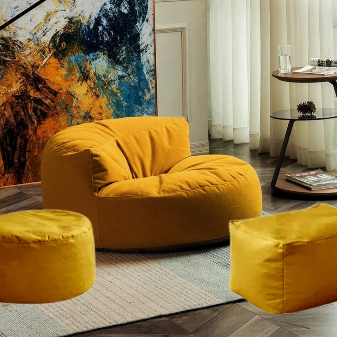 Wagrex - Zitzak Loveseat Zacht Fluwelen Stof