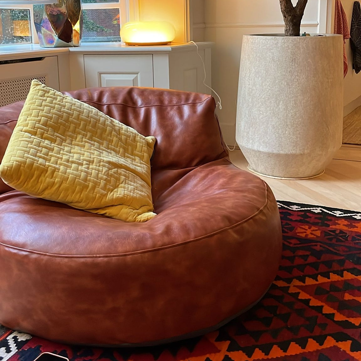 Wagrex - Zitzak Modern Rond Retro-Leer