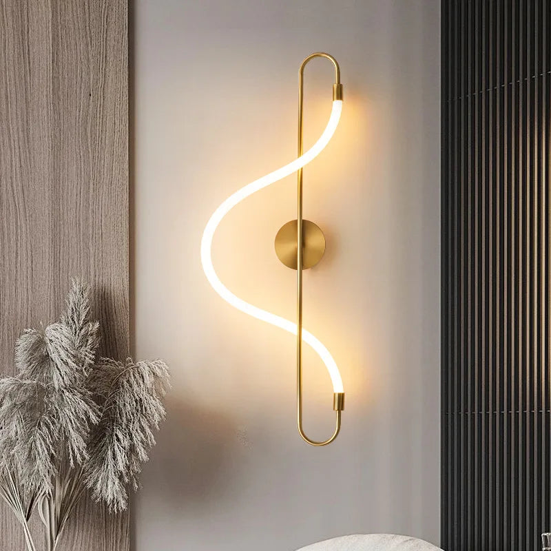 Moderne LED-wandlamp – Gouden aluminium wandlamp