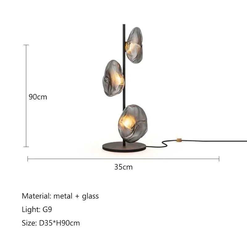 Scandinavische glazen LED-vloerlamp - Moderne design staande lamp voor woonkamer en slaapkamer