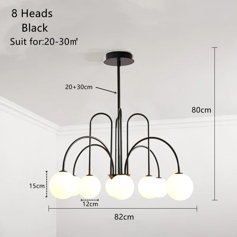 LED Hanglamp Diva - Glazen Bol Kroonluchter