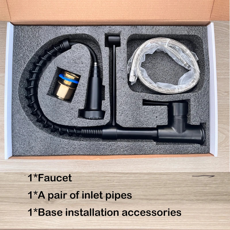 Küchenarmatur aus Edelstahl – Ausziehbarer Federauslauf mit 360°-Drehung | Mattschwarz