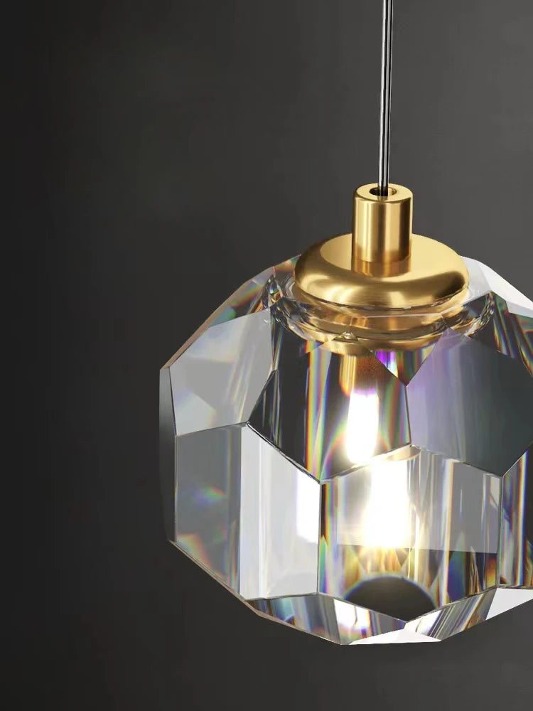 Boogarm Kristallen Hanglamp – Zwart & Goud