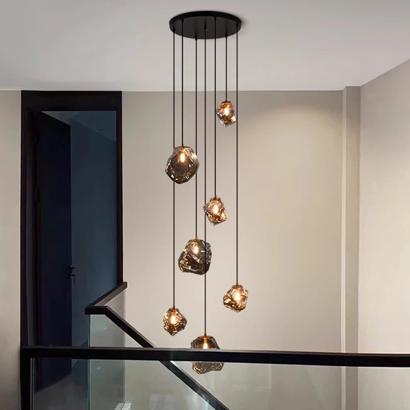 Moderne LED-Ringpendelleuchte – 11 Ringe, dimmbar mit Fernbedienung