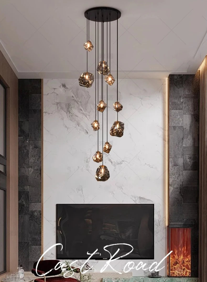 Moderne LED-Ringpendelleuchte – 11 Ringe, dimmbar mit Fernbedienung