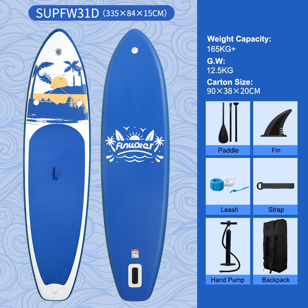 Opblaasbaar supboard met premium accessoires en draagtas