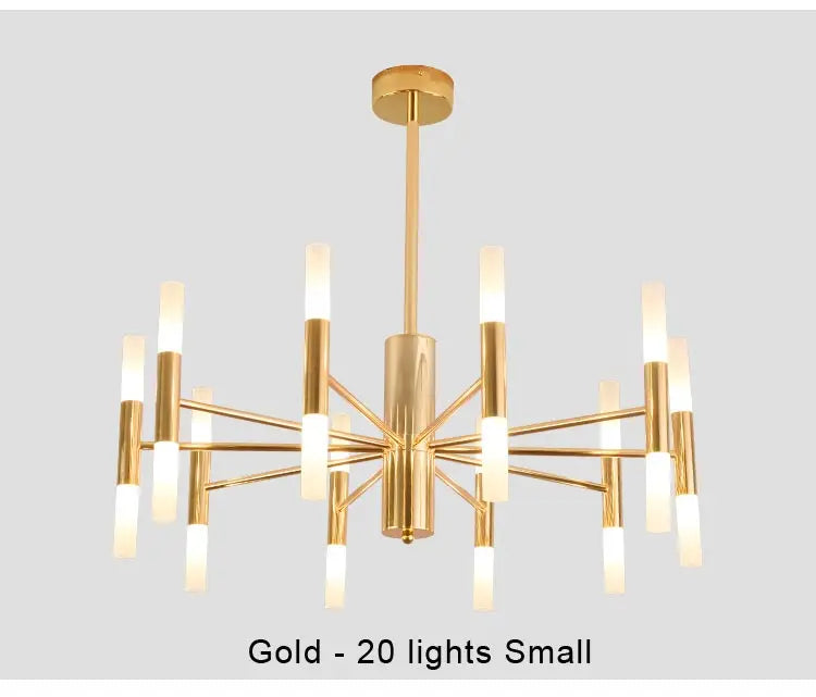 Moderne LED-Pendelleuchte im nordischen Design – G4-Kronleuchter Schwarz/Gold