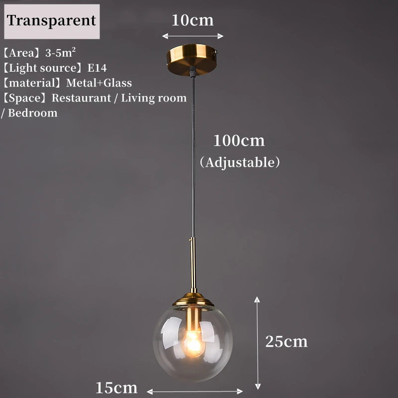 Nordic glazen hanglamp - moderne LED-kroonluchter voor woon- en eetkamer
