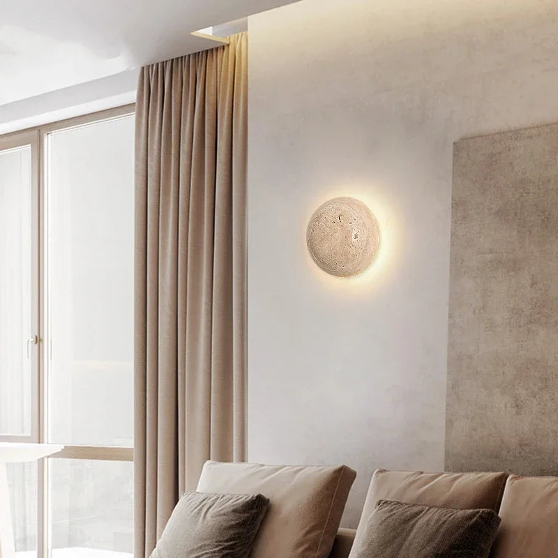 Nordic Limestone Wandlamp - Natuursteen LED-lamp voor Slaapkamer & Gang