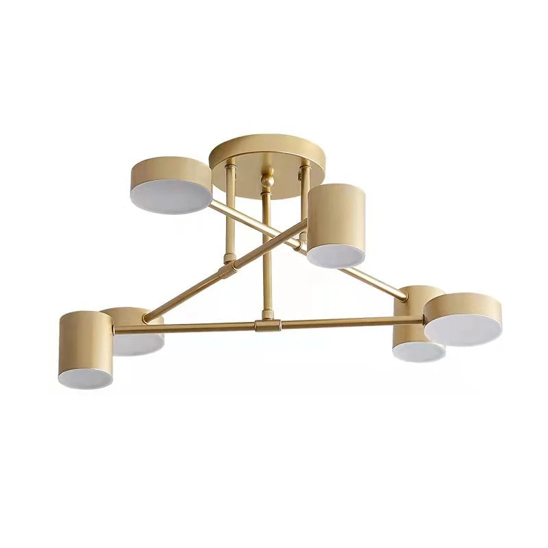 Moderne industriële plafondlamp - 6-lichts metalen armatuur