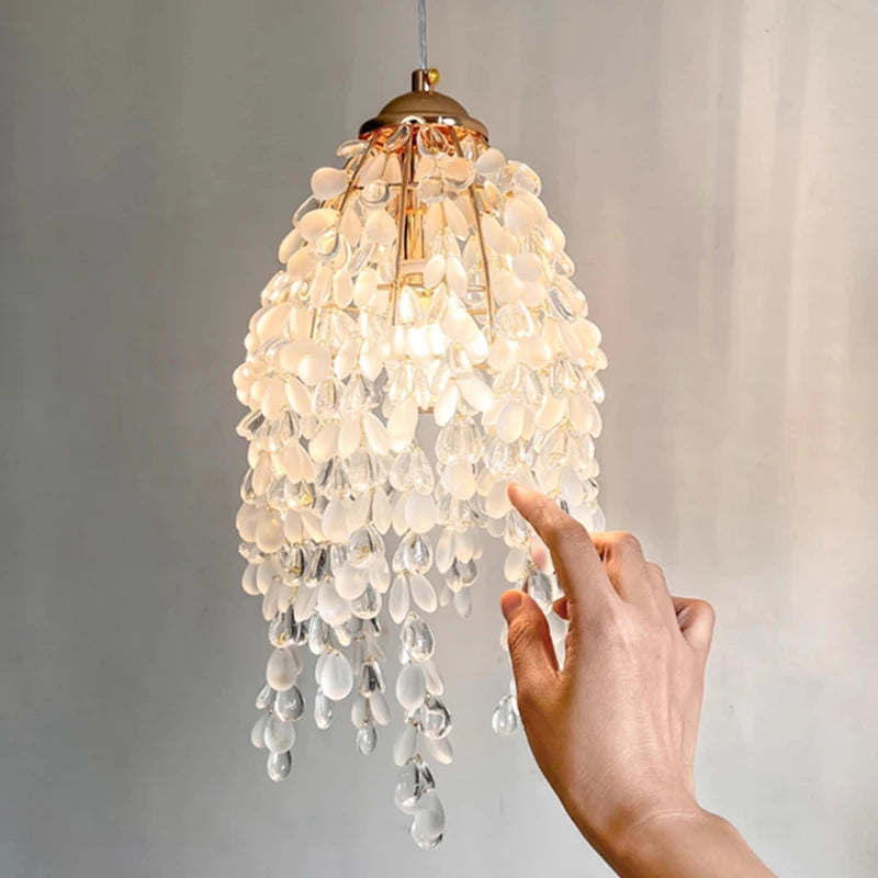 Kristallen kralen hanglamp - achthoekig ontwerp