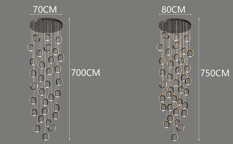 Octo - Moderne LED hanglamp kroonluchter voor woonkamer en trap