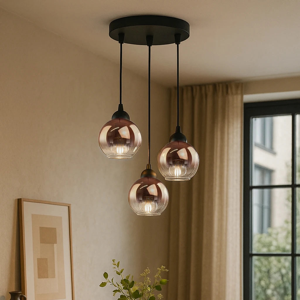 Moderne glazen hangkroonluchter - multifunctionele armatuur voor de eetkamer