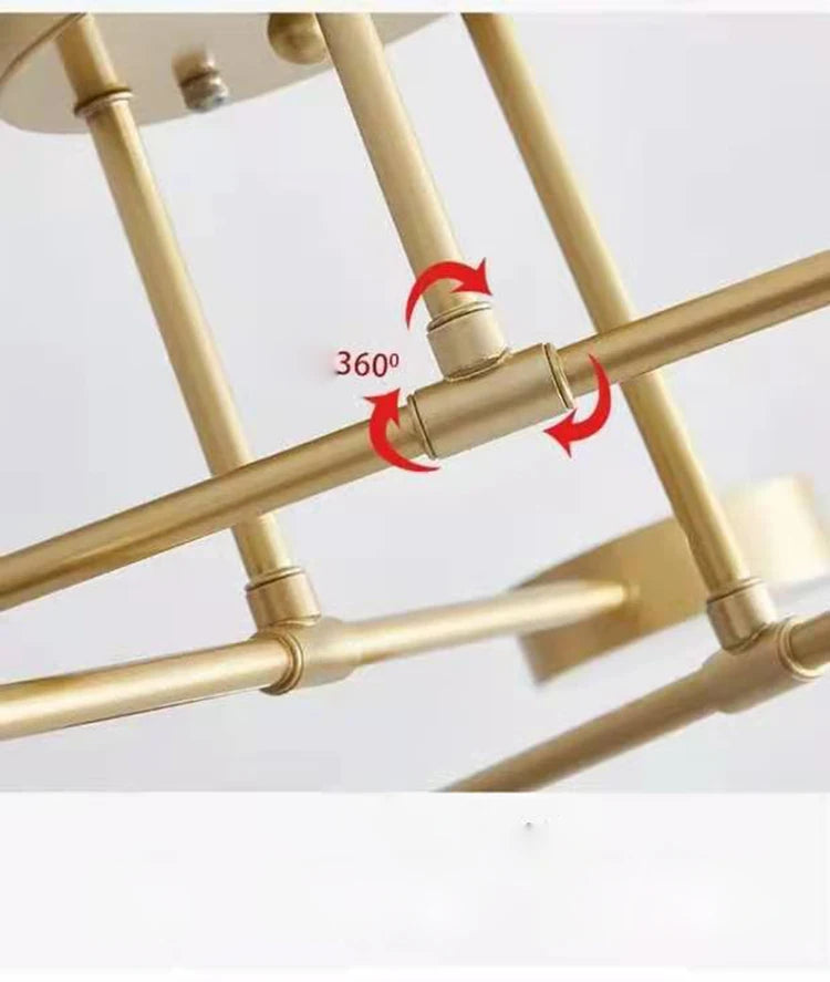 Moderne industriële plafondlamp - 6-lichts metalen armatuur