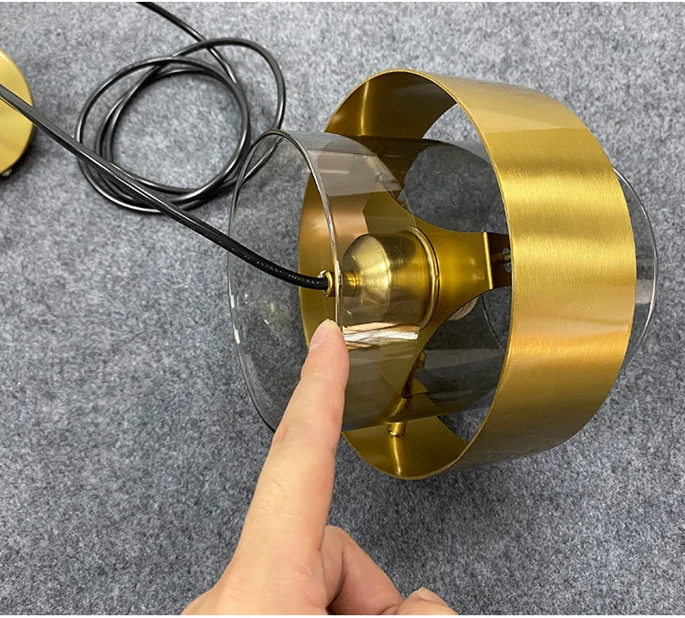 Moderne glazen hanglamp - Amberkleurige designkroonluchter voor eetkamer en keuken