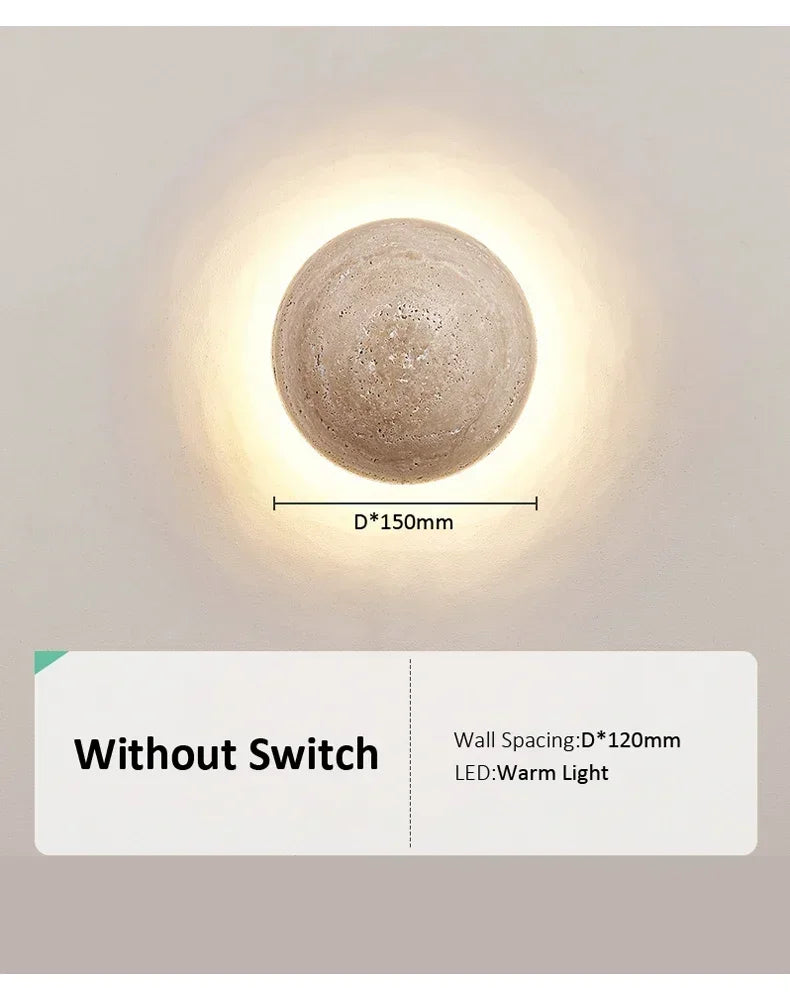 Nordic Limestone Wandlamp - Natuursteen LED-lamp voor Slaapkamer & Gang