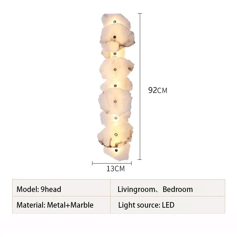 LED-wandlamp van marmer en koper