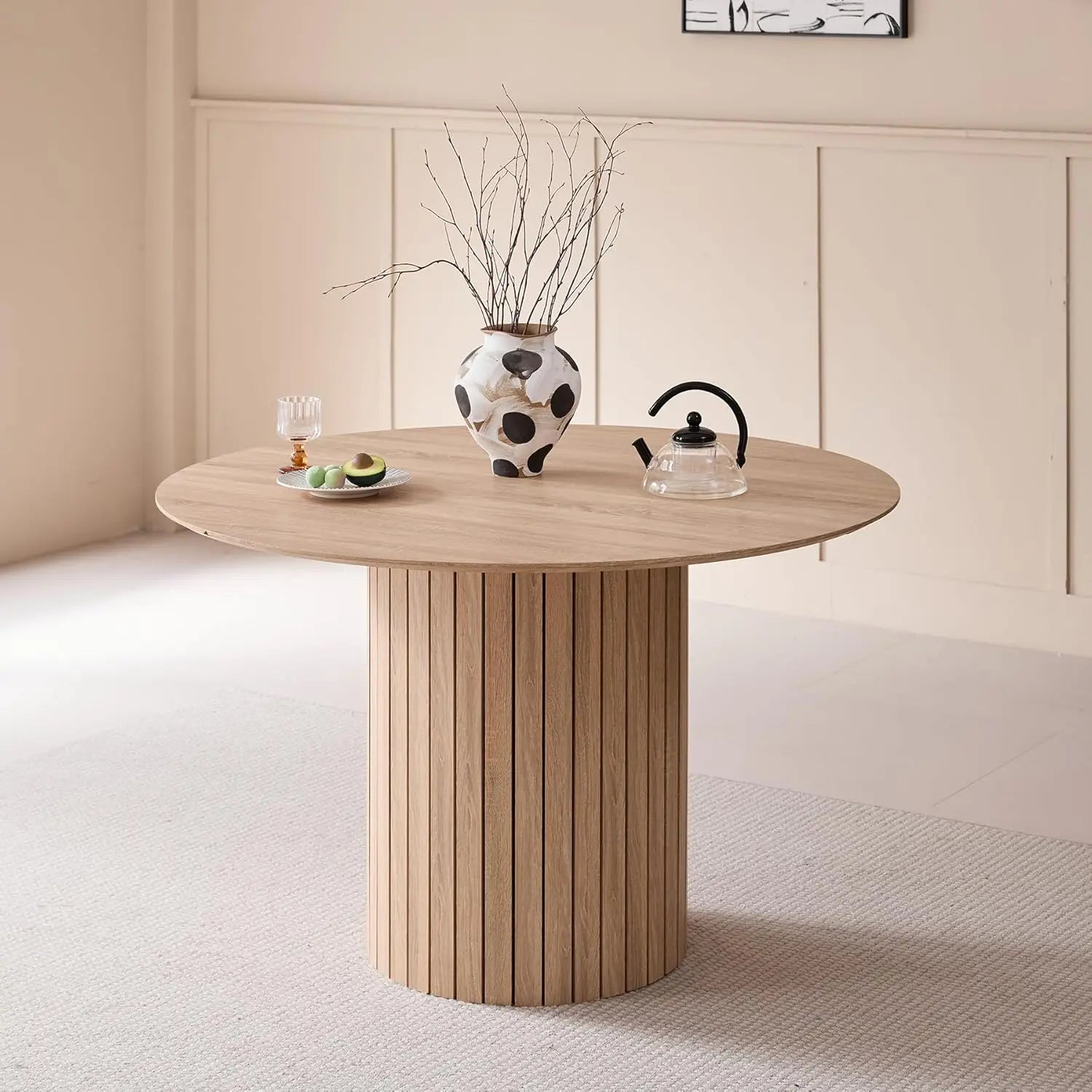 Ronde eettafel 120cm - Moderne boerderijstijl voor 4-6 personen