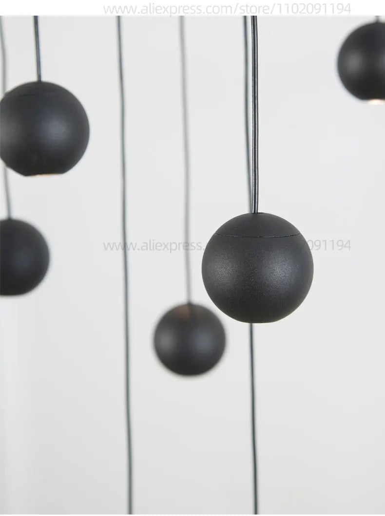 Moderne LED ronde hangkroonluchter - meerlichts trappenhuisarmatuur