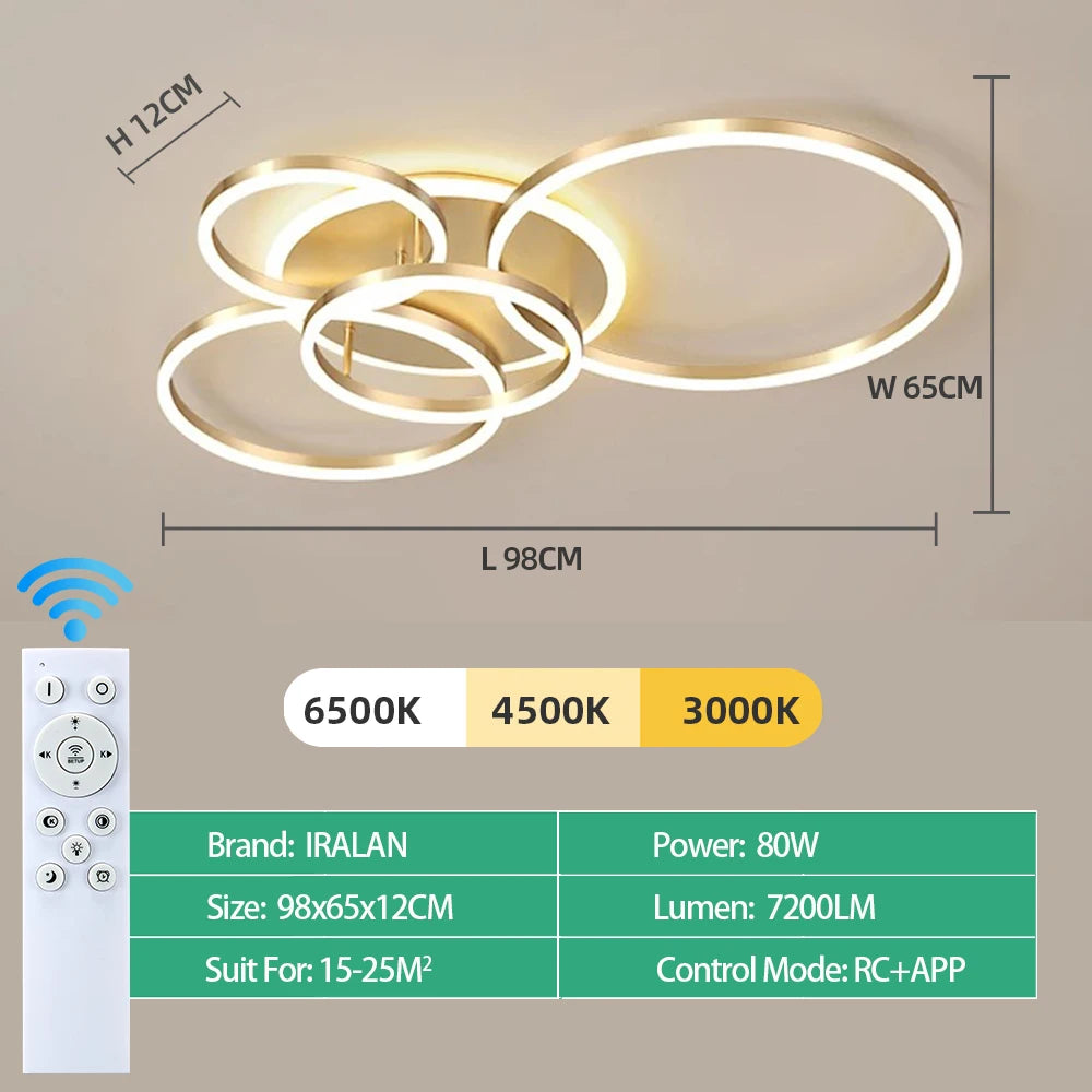 Moderne LED-plafondkroonluchter - dimbaar ontwerp met meerdere koppen