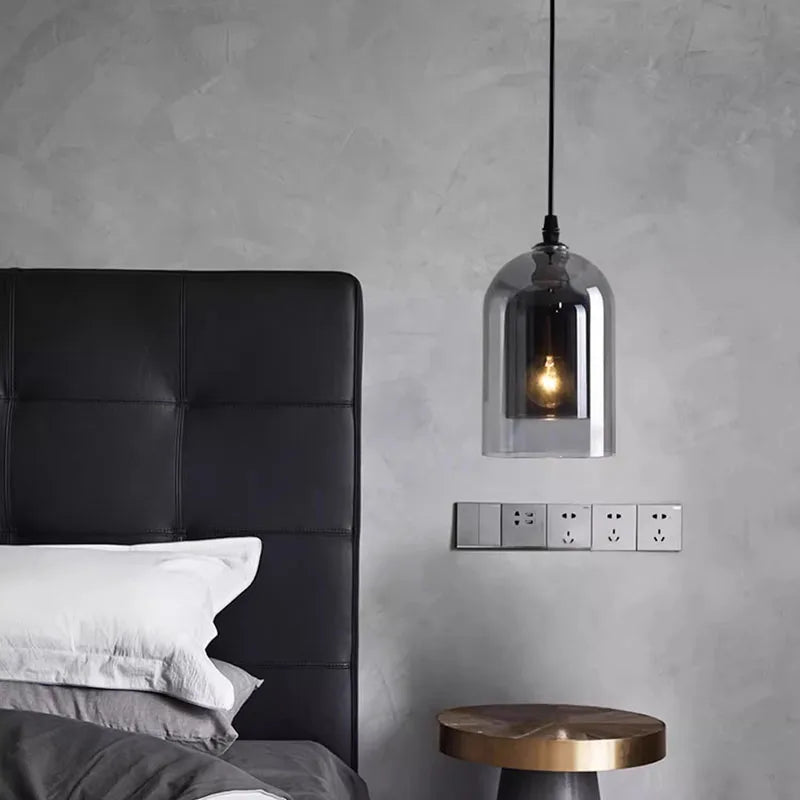 Moderne Hanglamp – Glas & IJzer, 1 of 3 Koppen, Dimbaar