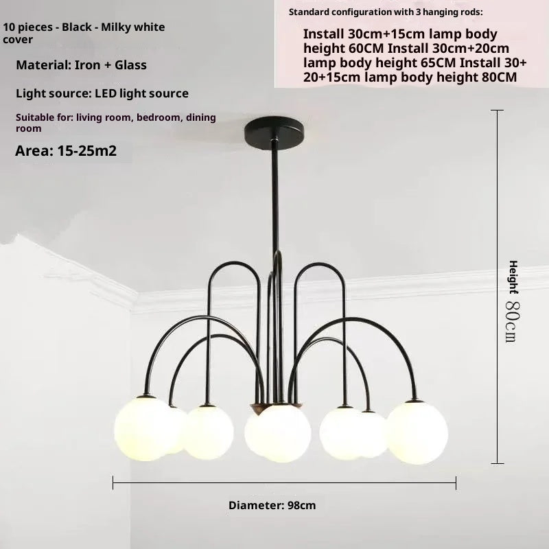LED Hanglamp Diva - Glazen Bol Kroonluchter