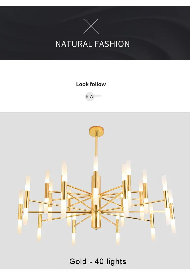 Moderne LED-Pendelleuchte im nordischen Design – G4-Kronleuchter Schwarz/Gold