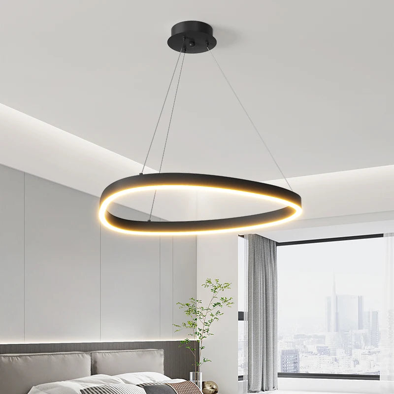 LED-Ring-Kronleuchter – Moderne Pendelleuchte für Wohnzimmer, Schlafzimmer und Esszimmer