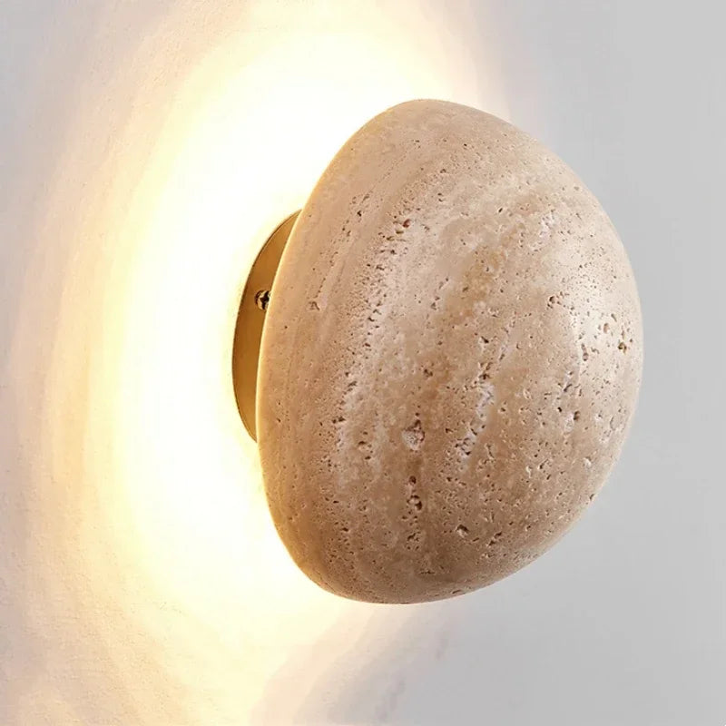 Nordic Limestone Wandlamp - Natuursteen LED-lamp voor Slaapkamer & Gang