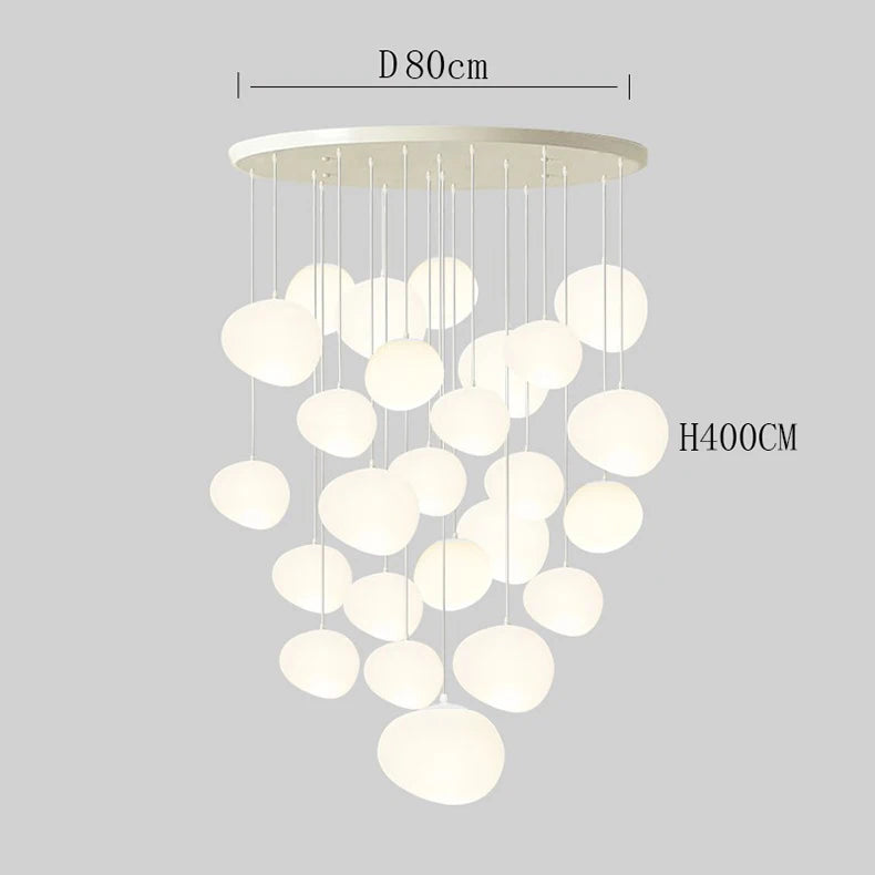 Scandinavische Videlamp -
Glazen Lava Blollen Mat wit - Chandelier