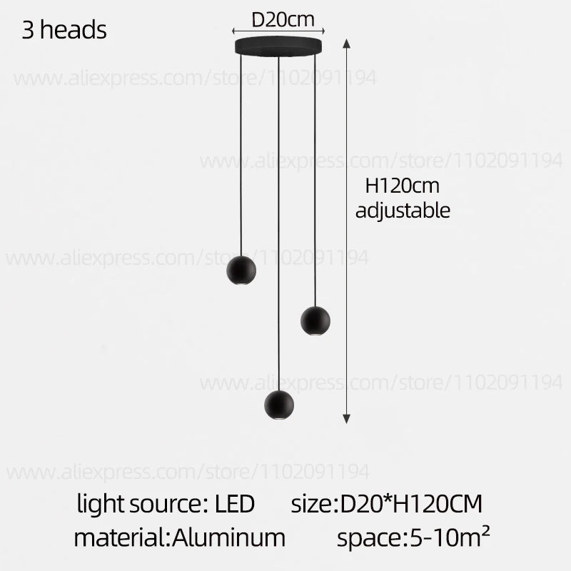 Moderne LED ronde hangkroonluchter - meerlichts trappenhuisarmatuur