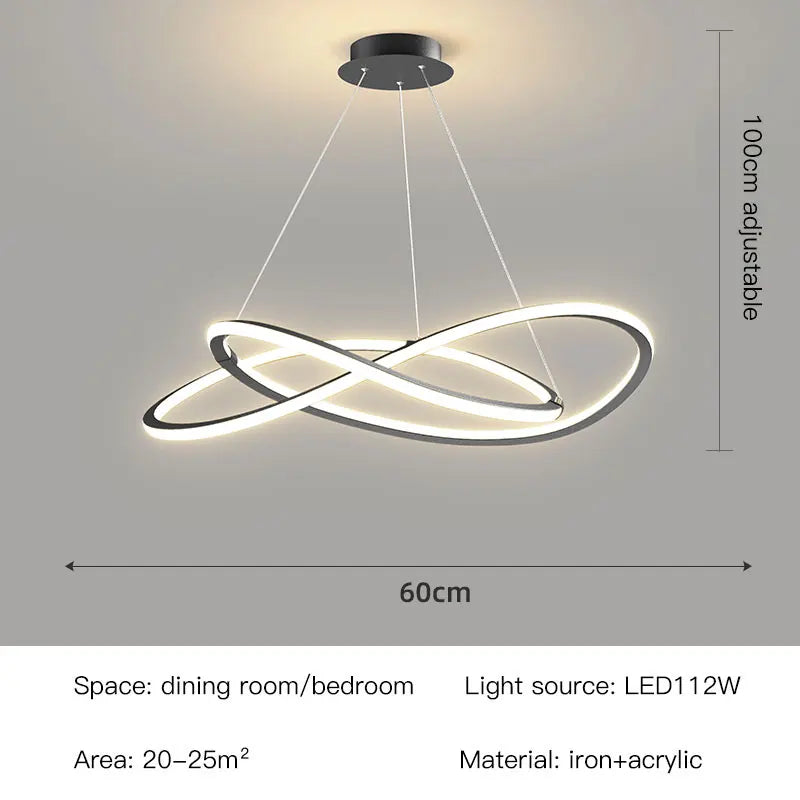 NIMBUS LED-hanglamp – Moderne dimbare kroonluchter voor eetkamer en slaapkamer | 50–60 cm