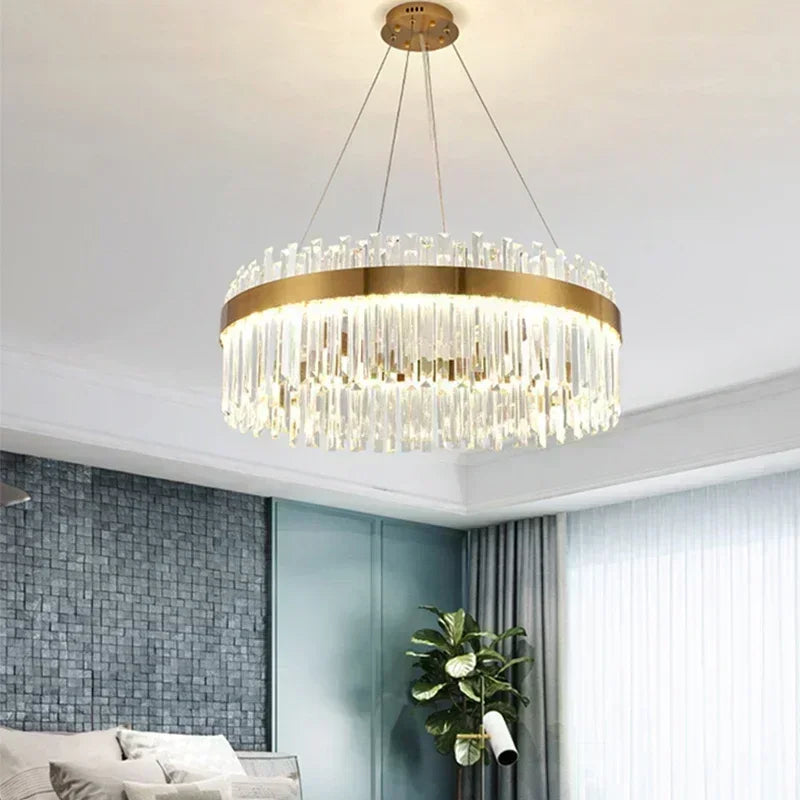 Luxe kristallen kroonluchter - Nordic moderne gouden hanglamp voor woonkamer en eetkamer