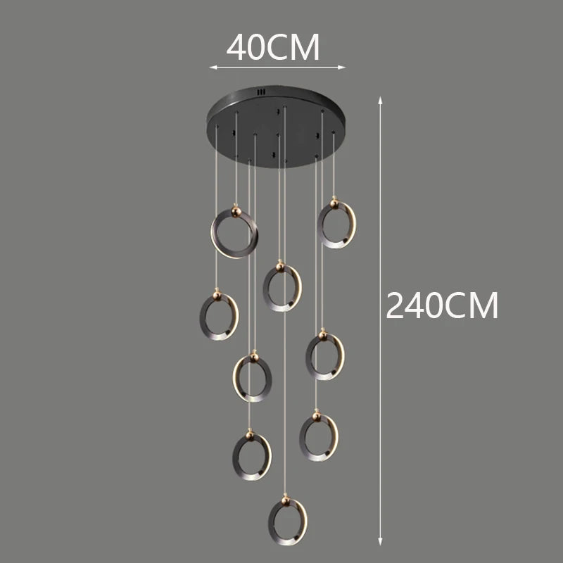 Octo - Moderne LED hanglamp kroonluchter voor woonkamer en trap