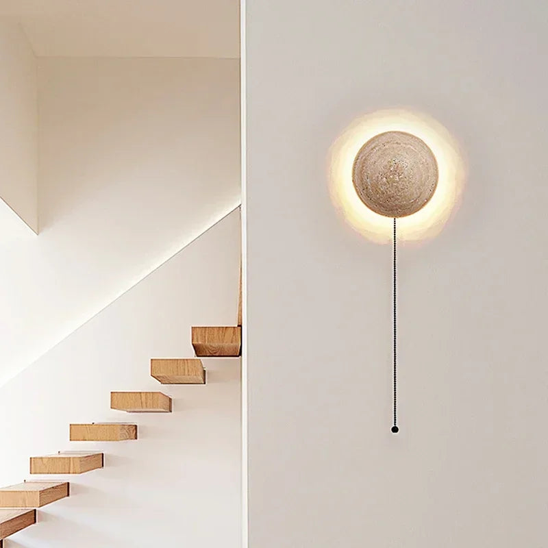 Nordic Limestone Wandlamp - Natuursteen LED-lamp voor Slaapkamer & Gang