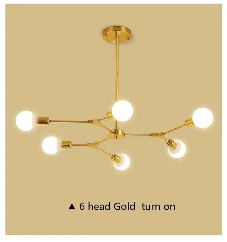 Sputnik kroonluchter - Modern Art Deco moleculair plafond