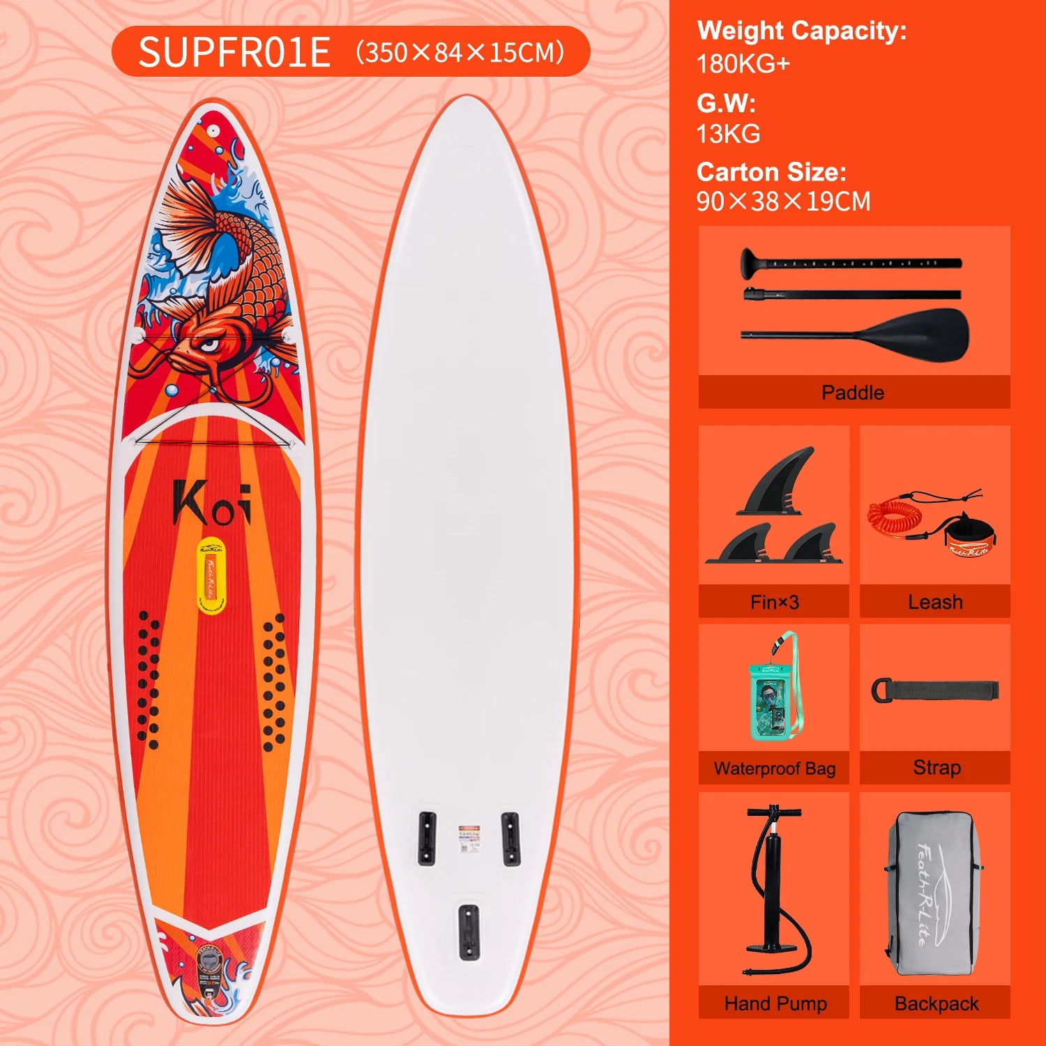 Opblaasbaar supboard met premium accessoires en draagtas