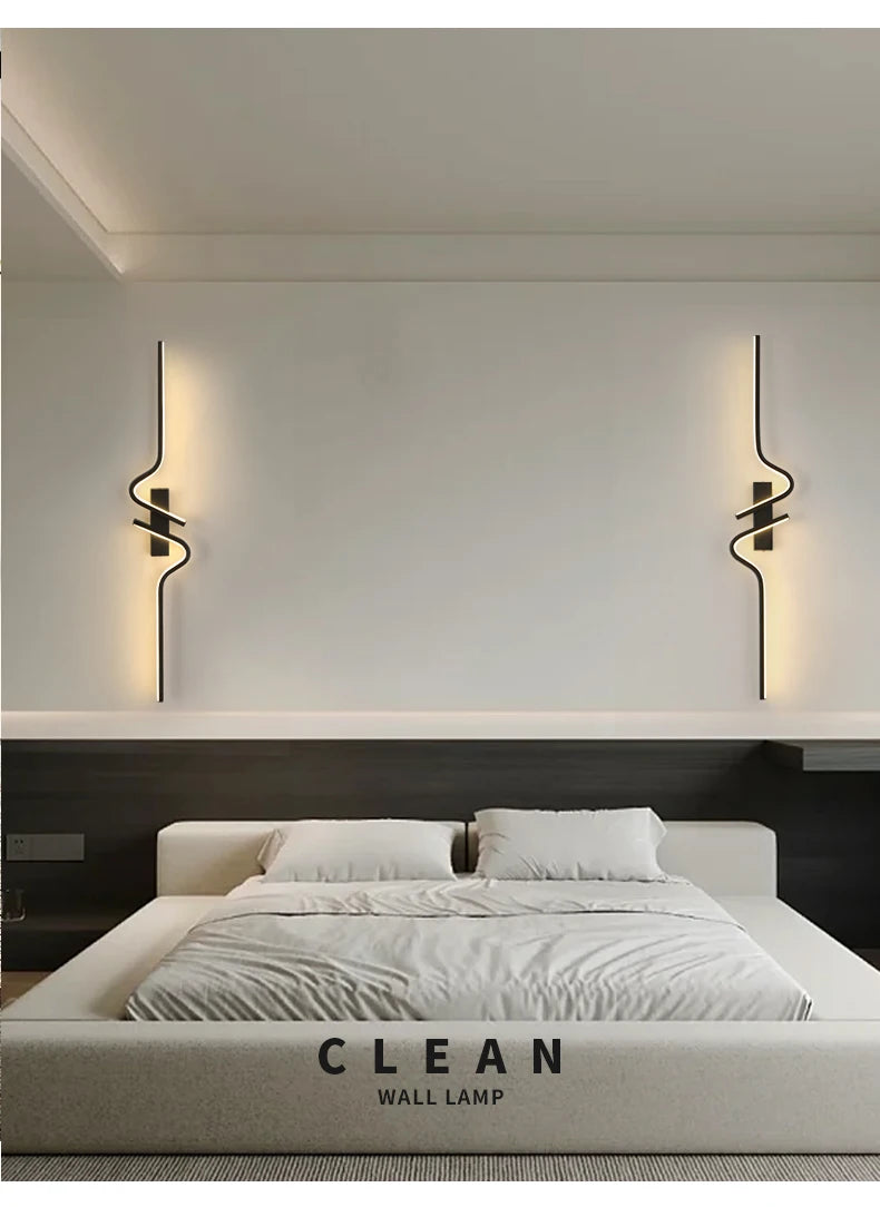 Moderne LED-wandlamp - Minimalistische striplamp voor naast het bed