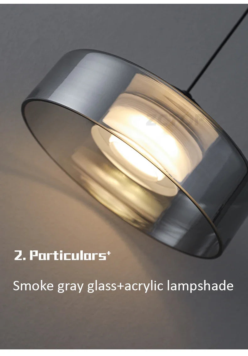 Minimalistische glazen led-hanglamp zwart
