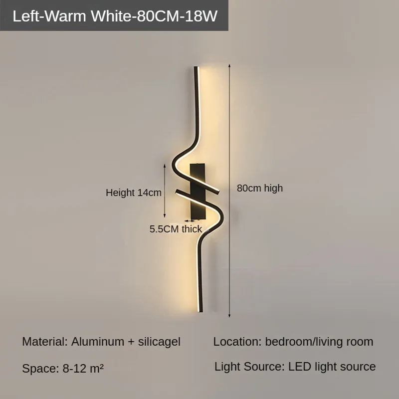 Moderne LED-wandlamp - Minimalistische striplamp voor naast het bed