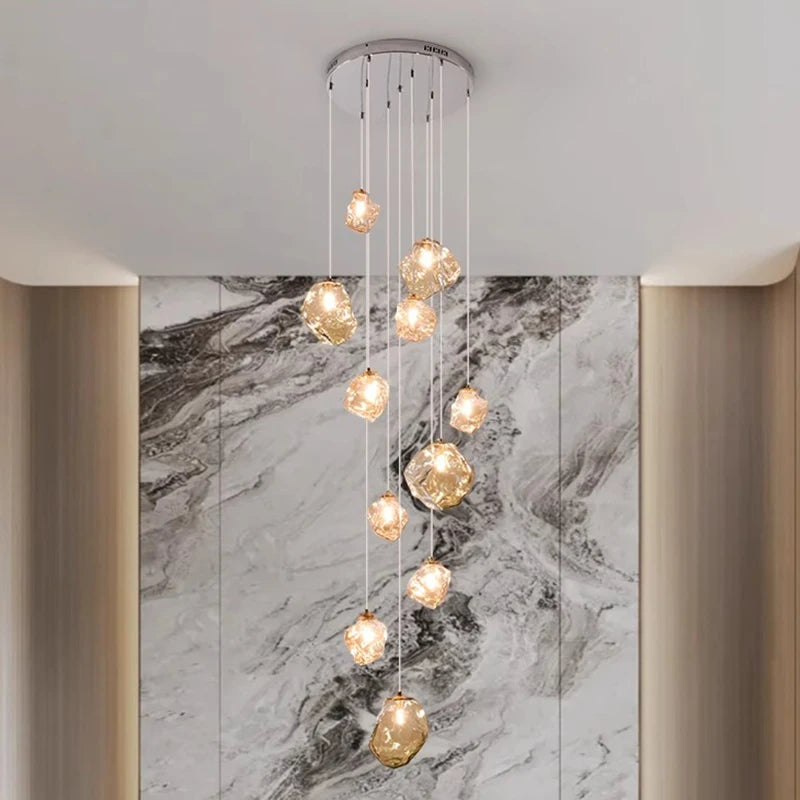 Moderne LED-Ringpendelleuchte – 11 Ringe, dimmbar mit Fernbedienung