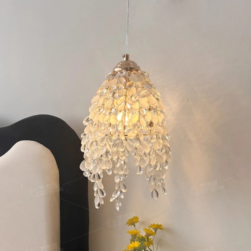 Kristallen kralen hanglamp - achthoekig ontwerp