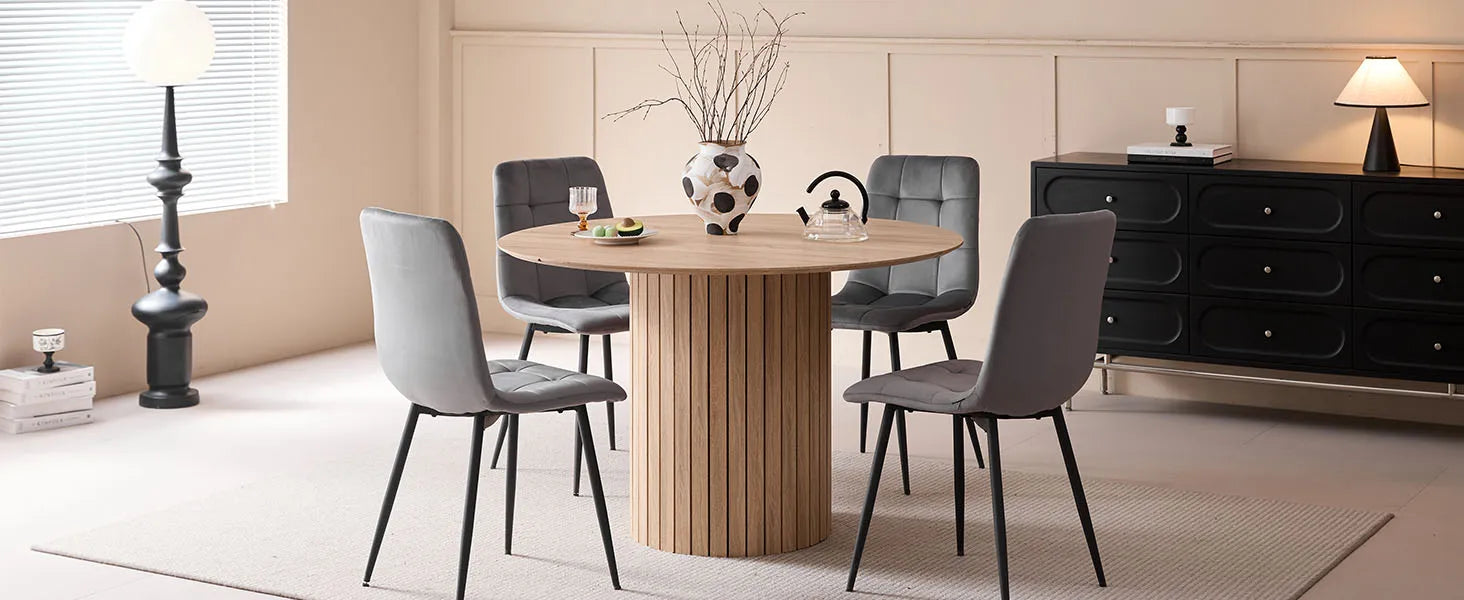 Ronde eettafel 120cm - Moderne boerderijstijl voor 4-6 personen